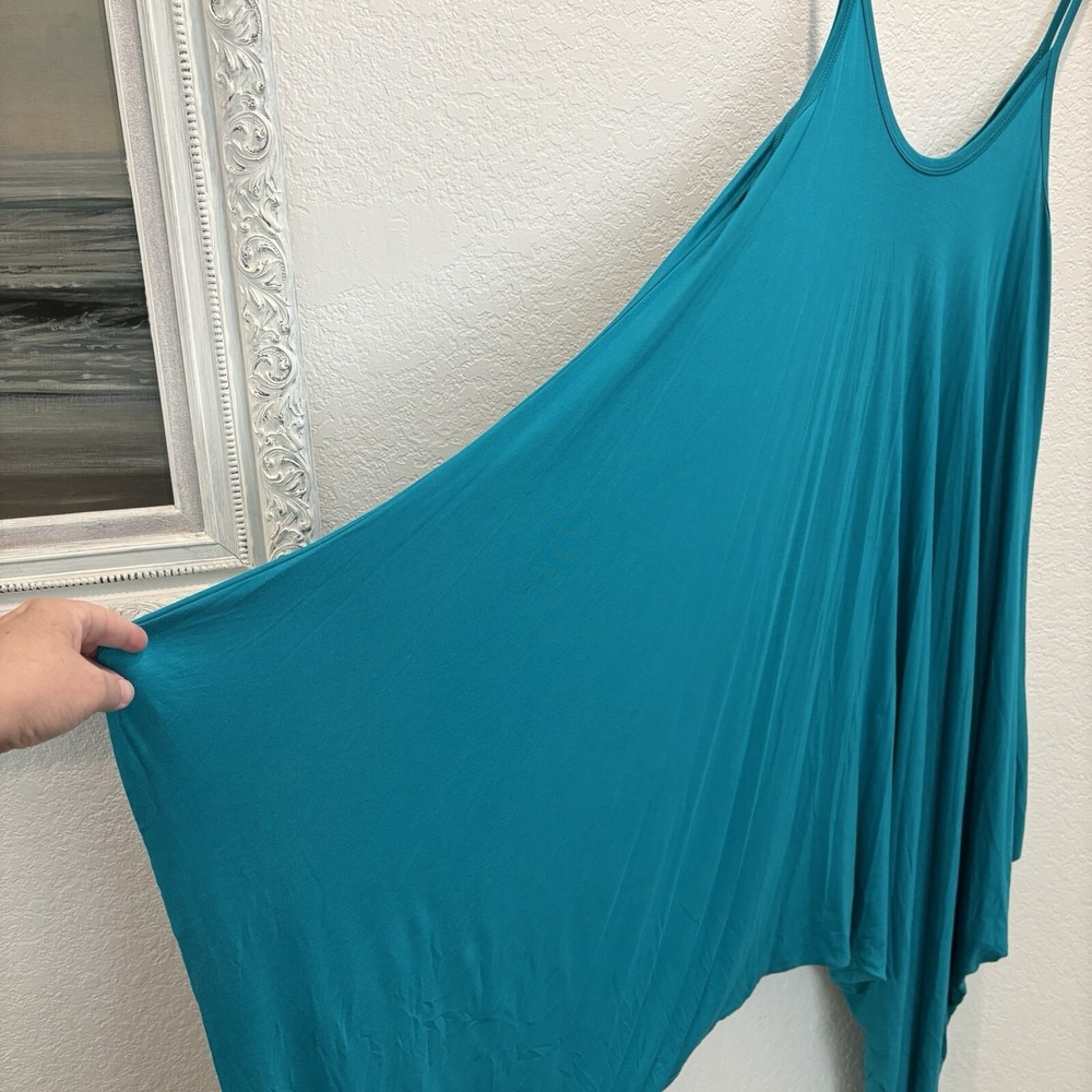 Vintage Sleeveless Baggy Loose Fit Flowy Harem Leg Jumpsuit Womens Large Blue - Picture 8 of 12